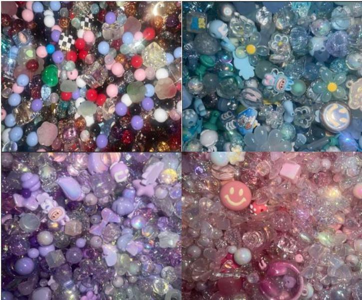 ビーズ初心者に優しいアクリルビーズDIYクラフトキット輝くブレスレット&ストラップクラフトセット自由な織りの創造性のために、見事なブレスレットとキーホルダーを作成してください!